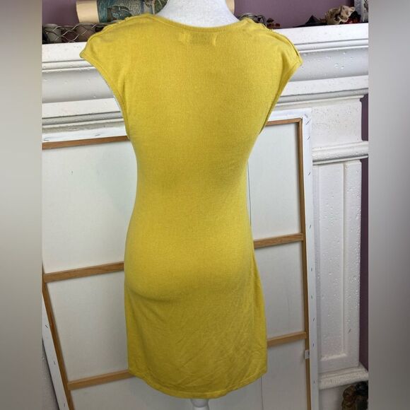 Funky People VTG lemon/ chartreuse dress w/attached flowers w/ stone centers - Picture 7 of 10